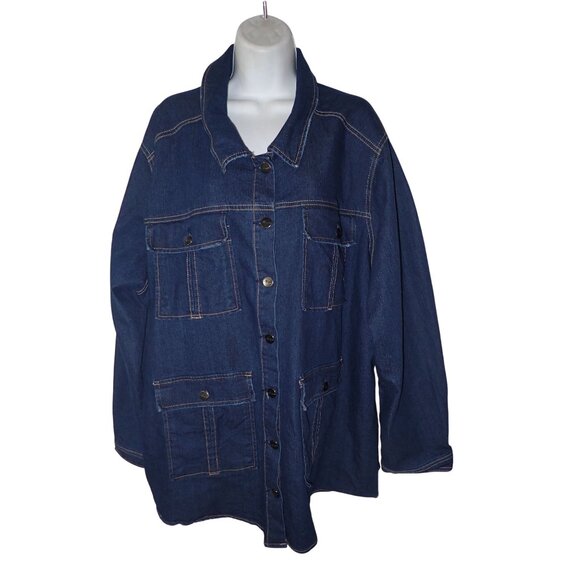 AG ADRIANO GOLDSCHMIED Denim Barn Jacket Women 4X Chore Outdoor Casual Button - Picture 6 of 8